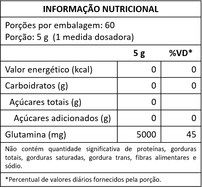 GLUTAMINA 300G - SEM SABOR